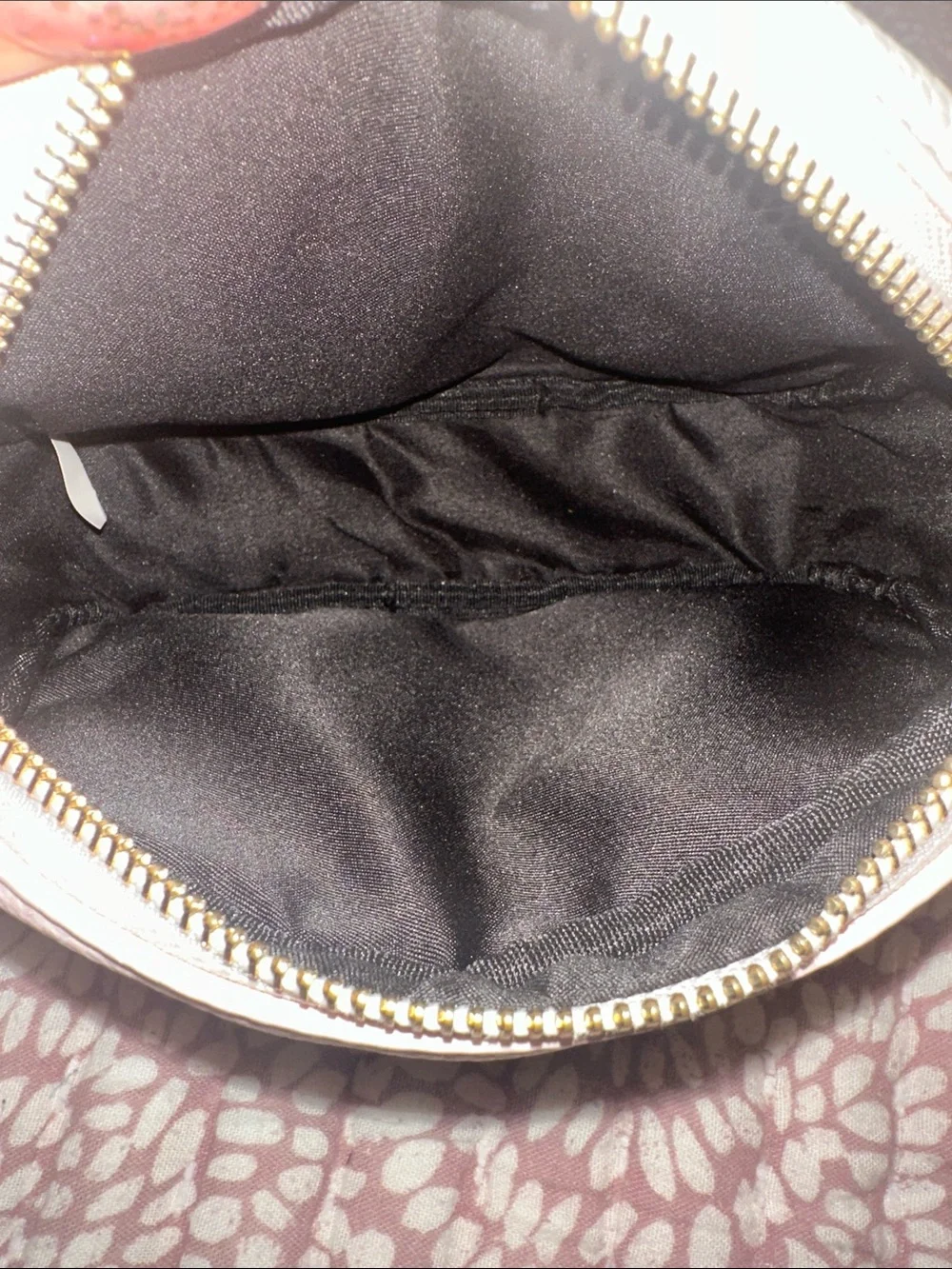 Women's Quilted Pale Pink Crossbody Pouch with Gold Animal Studs